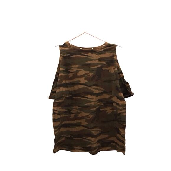 Forever 21 Navy Camo cold Shoulder Top - Size Small - Picture 3 of 4